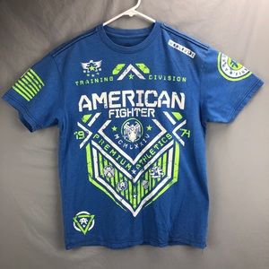 American Fighter Blue T-Shirt Mens Size Large Made In USA